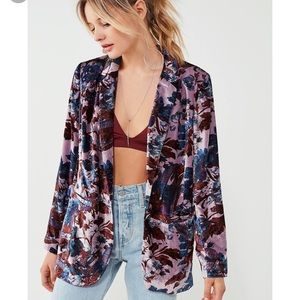 UO Velvet Floral Blazer